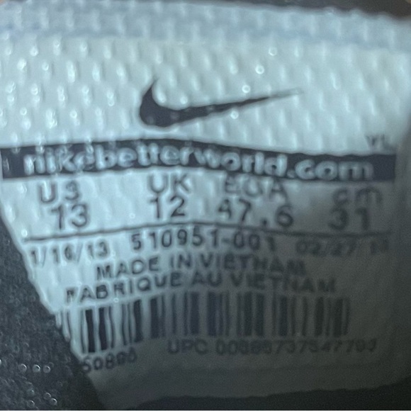 Nike SuperBad Strike Mens Size 13 Football Cleats Shoes  Black White 510951-001 - Picture 11 of 11